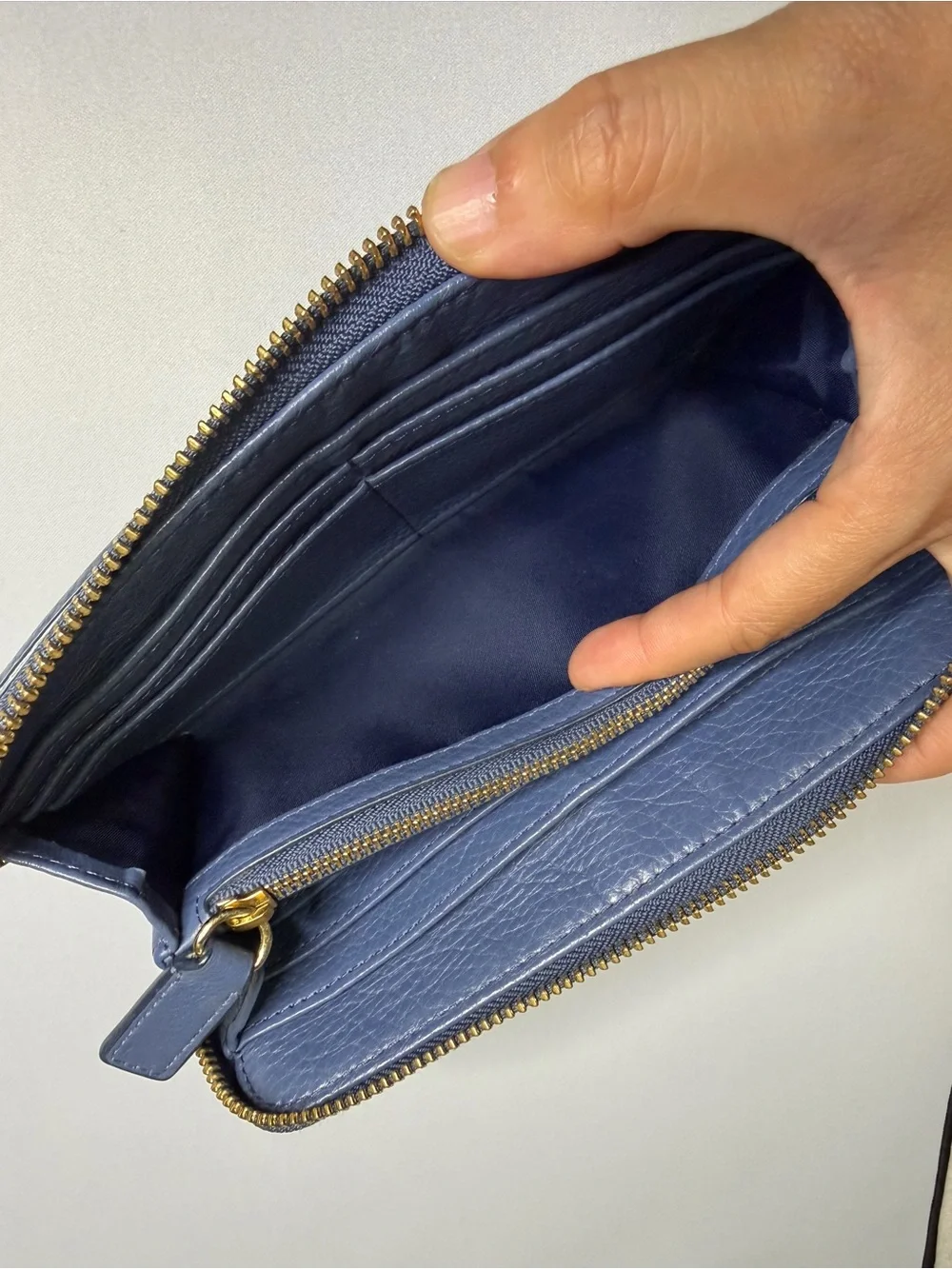 Tory Burch leather zip
